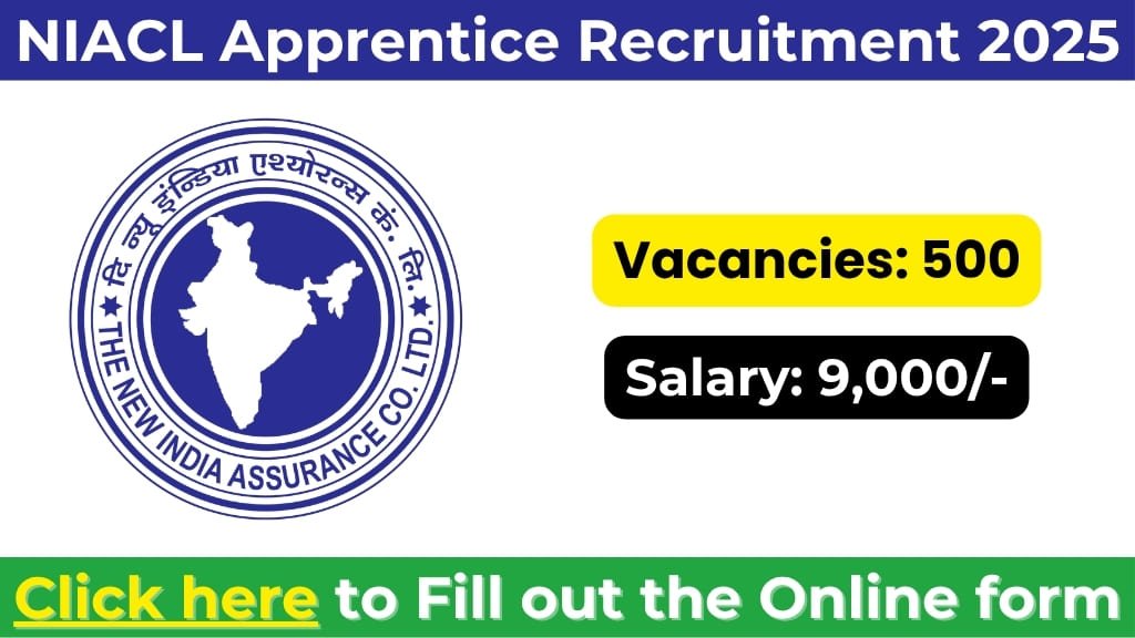 NIACL Apprentice Recruitment 2025: 500 Openings for Graduates – Apply Online Today