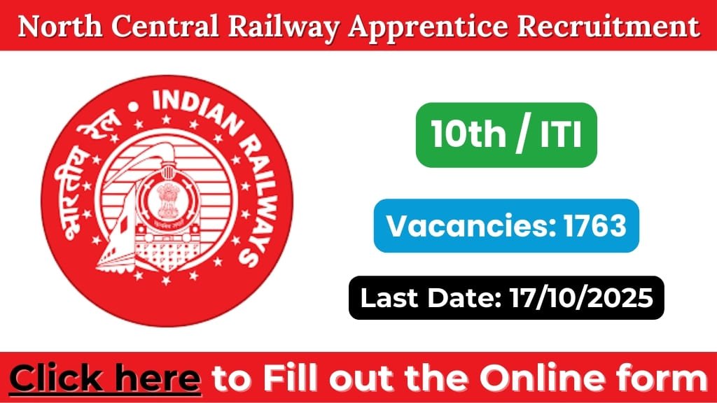 North Central Railway Apprentice Recruitment 2025: Apply Online for 1763 Act Apprentice Posts