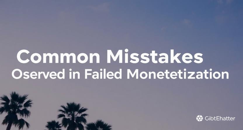 Common Mistakes Observed in Failed Monetization Attempts