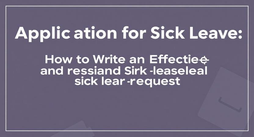 Application for Sick Leave: How to Write an Effective and Professional Sick Leave Request