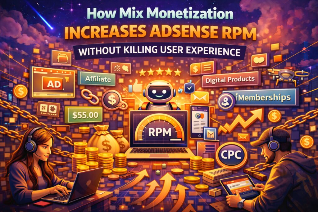 How Mix Monetization Increases AdSense RPM Without Killing User Experience