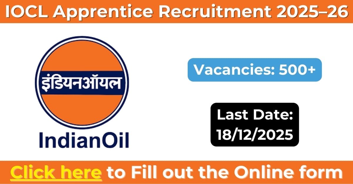 IOCL Apprentice Recruitment 2025–26: Apply Online for Trade, Technician & Graduate Apprentice Posts