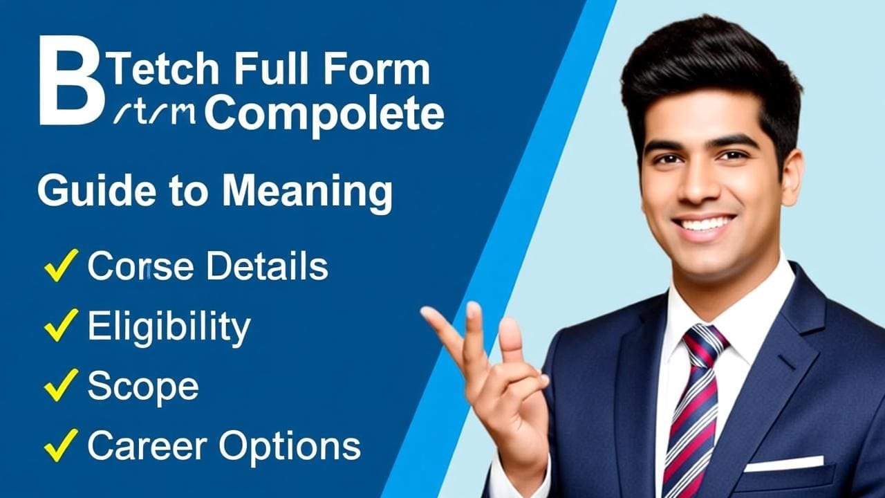 B Tech Full Form Complete Guide to Meaning, Course Details, Eligibility, Scope, and Career Options