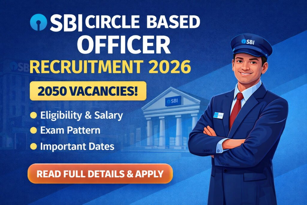 SBI CBO Recruitment 2026: Apply Online for 2050 Circle Based Officer Posts