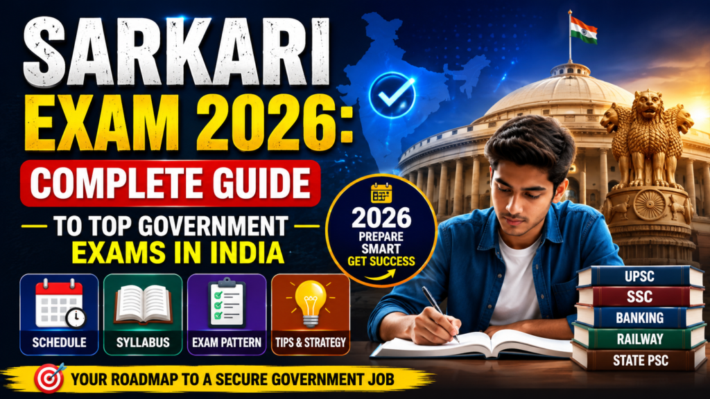 Sarkari Exam 2026: Complete Guide to Top Government Exams in India — Schedule, Syllabus & Tips 1 Sarkari Exam 2026