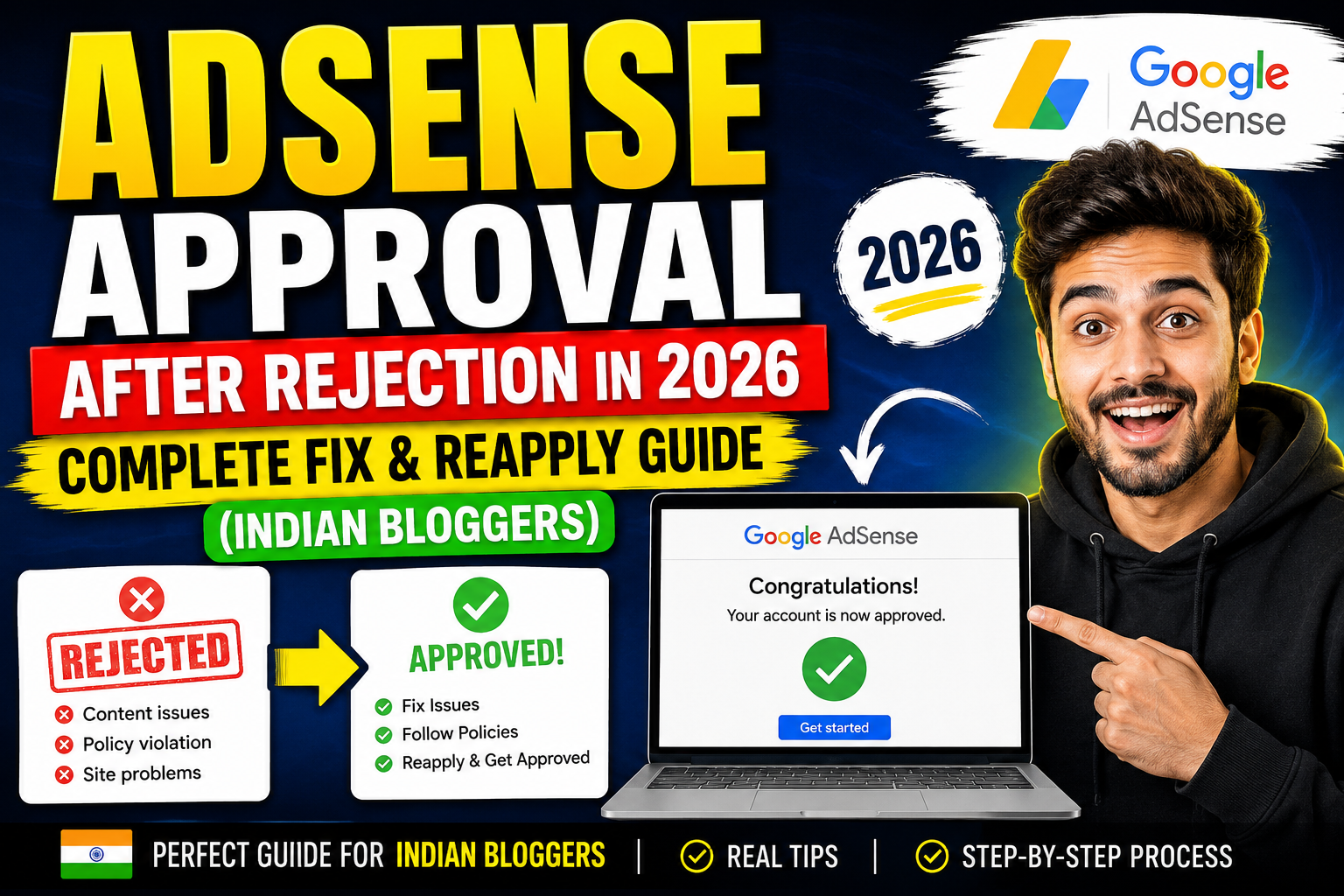 adsense approval after rejection 2026