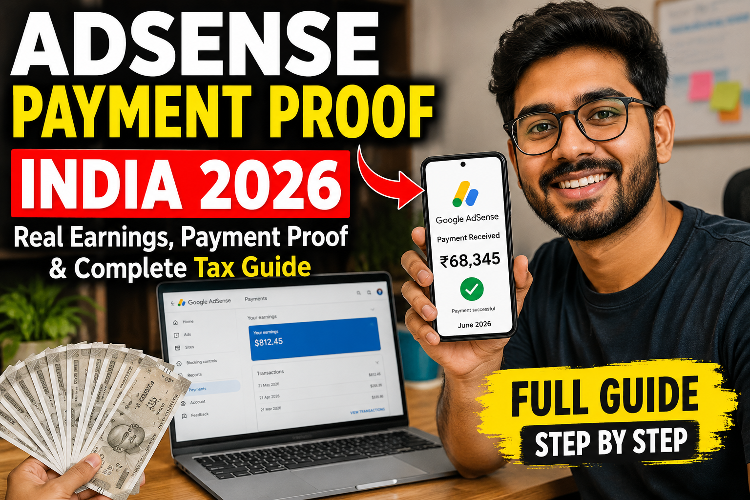 adsense payment proof india 2026