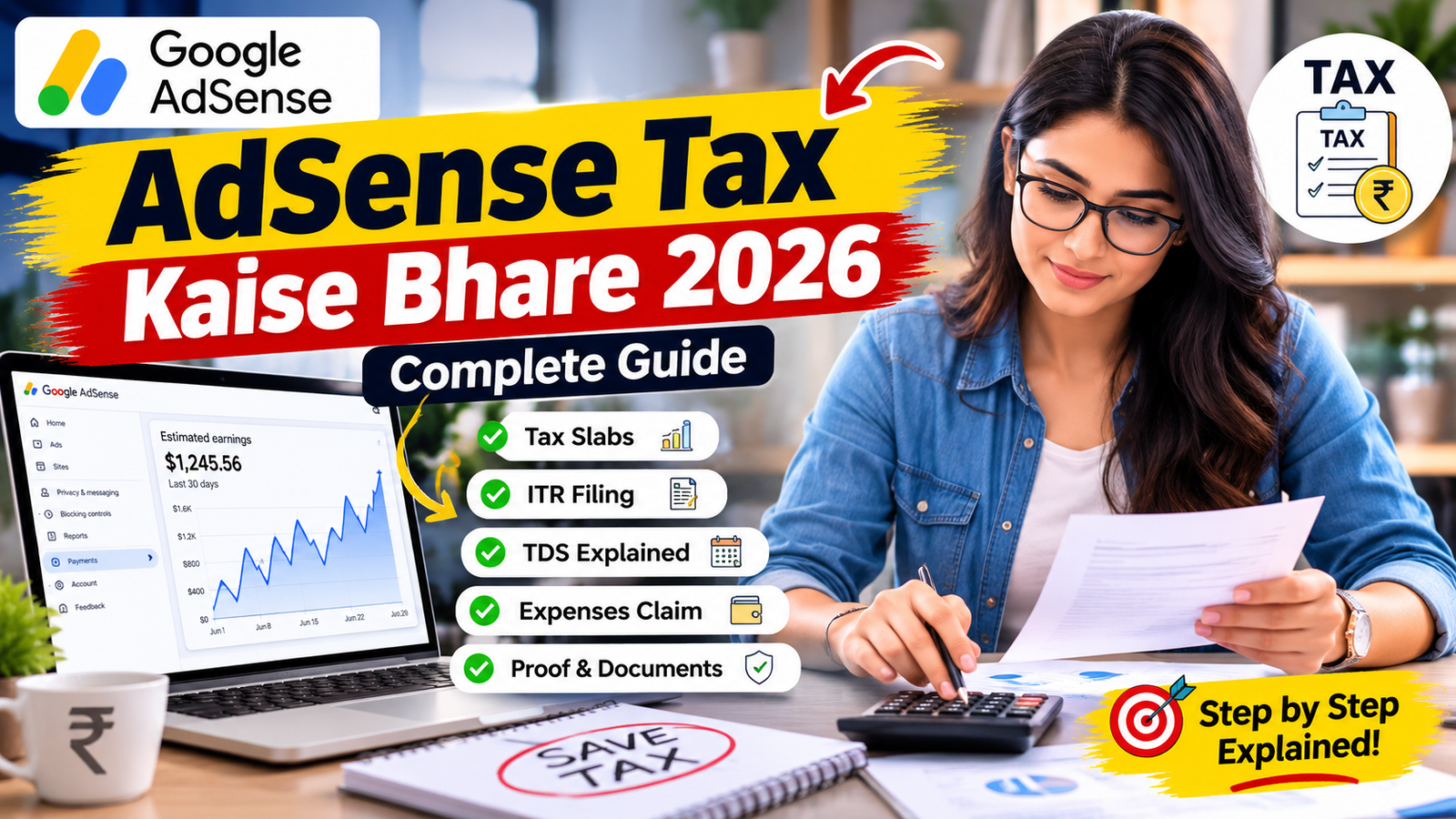 adsense tax kaise bhare 2026