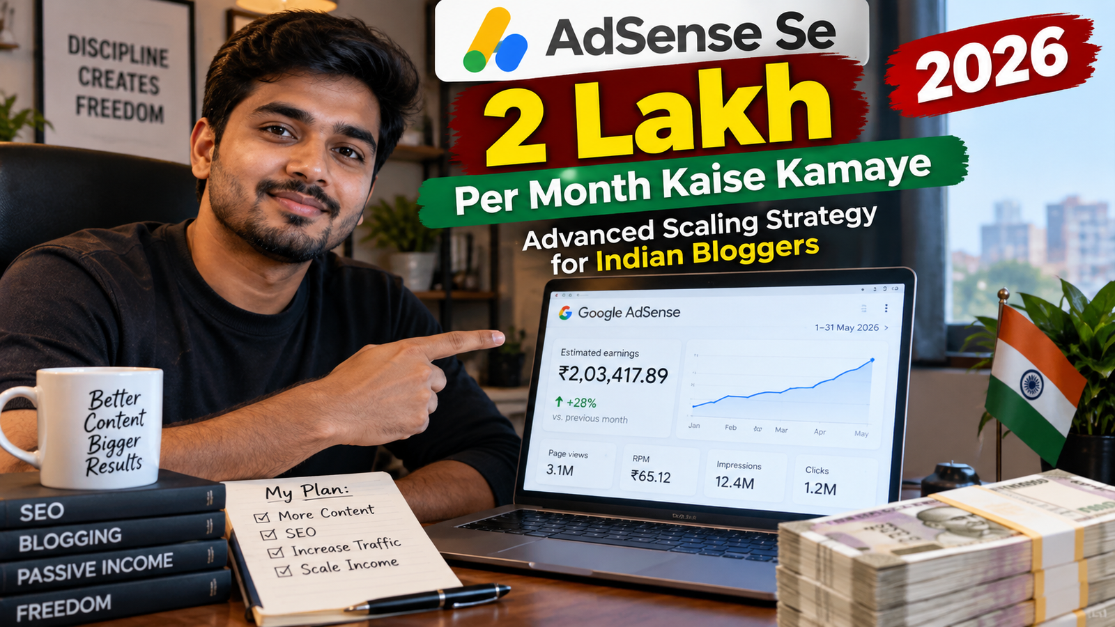 AdSense se 2 lakh per month