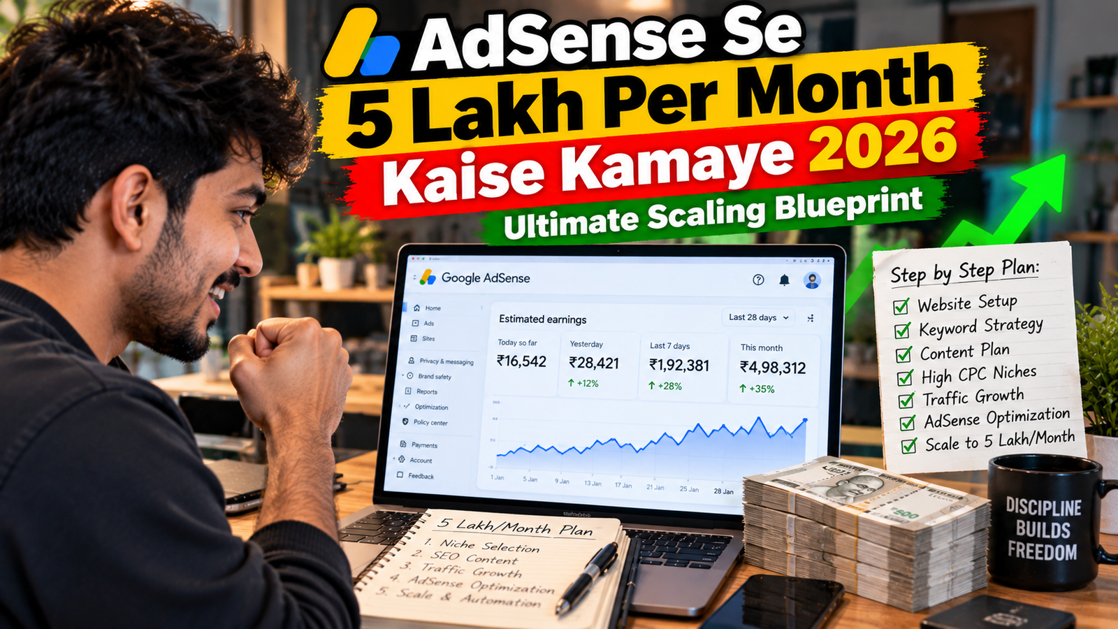 AdSense Se 5 Lakh Per Month Kaise Kamaye