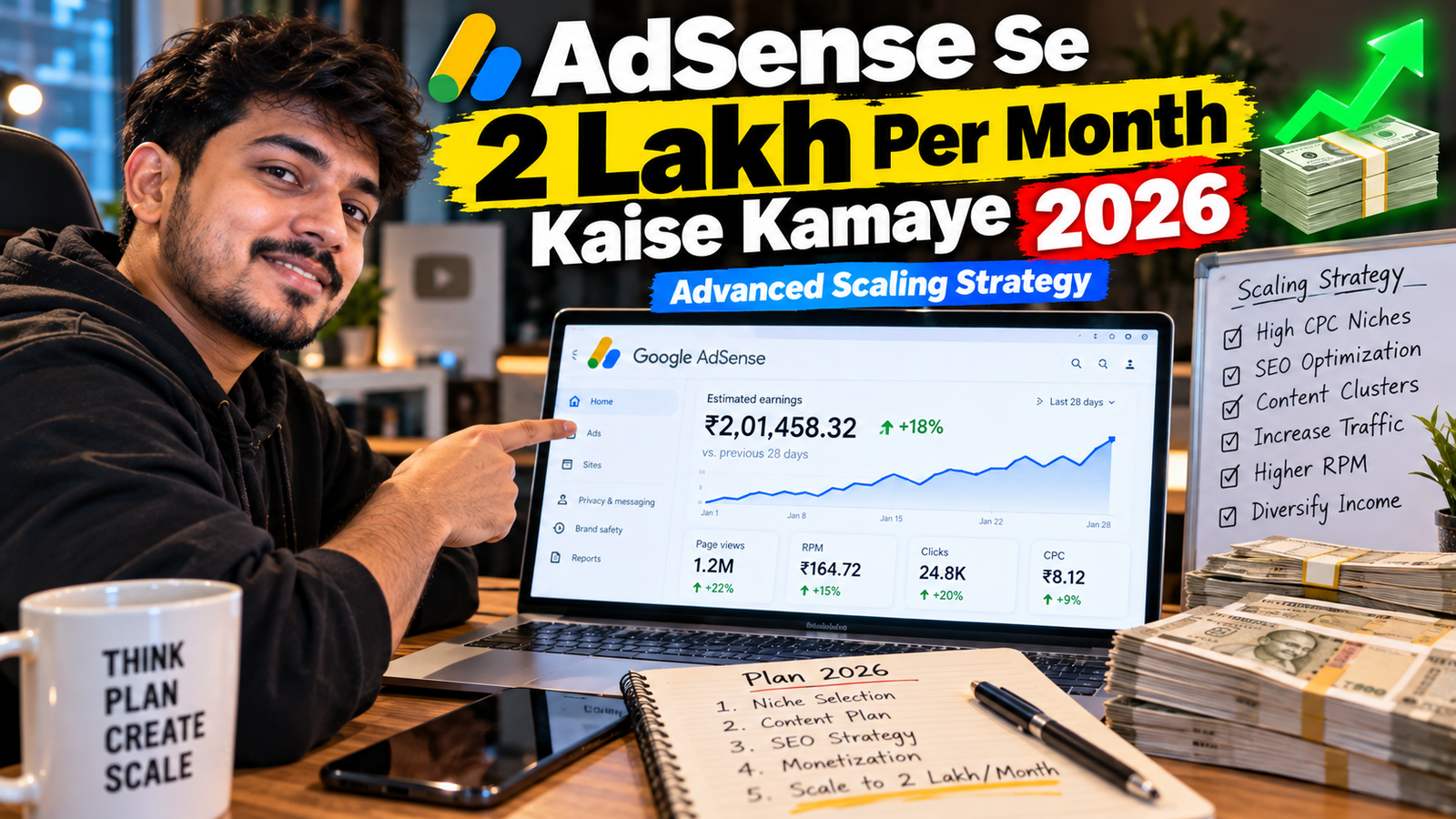 AdSense se 2 lakh per month