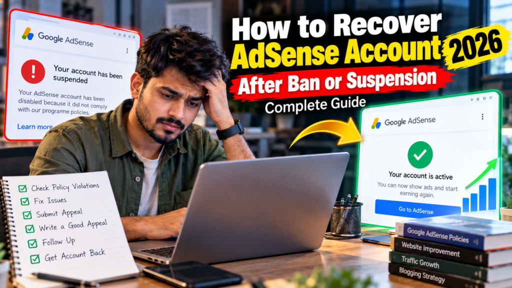 How to Recover AdSense Account After Ban or Suspension in 2026 – Complete Guide 1 Recover AdSense Account After Ban or Suspension